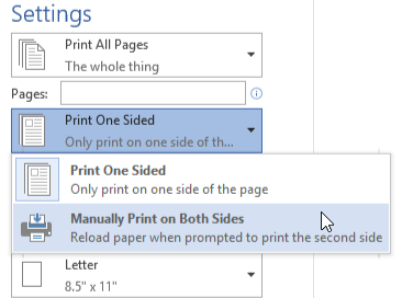 Screenshot of Microsoft Word