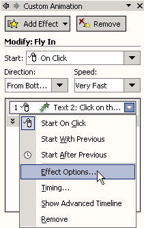 List of effect options