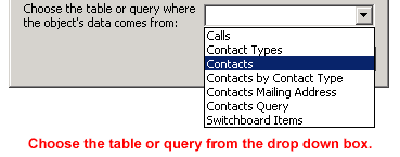 Select Table or Query To Be Used In Report