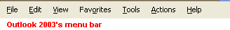 Outlook 2003's menu bar