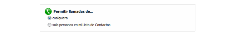 Configuración de llamadas.
