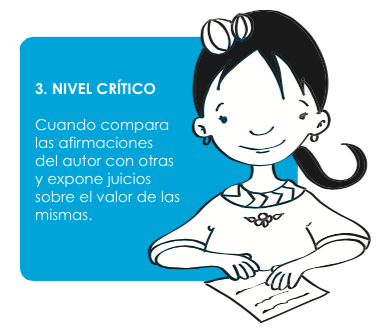 3. Crítico  Cuando compara las afirmaciones del autor con otras y expone juicios sobre el valor de las mismas.