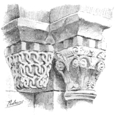 DONÁS Capiteles de la desaparecida iglesia.