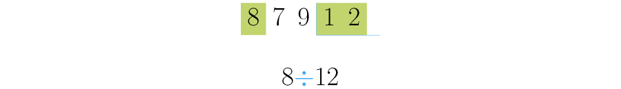Empieza dividiendo la primera cifra del dividendo entre el divisor.