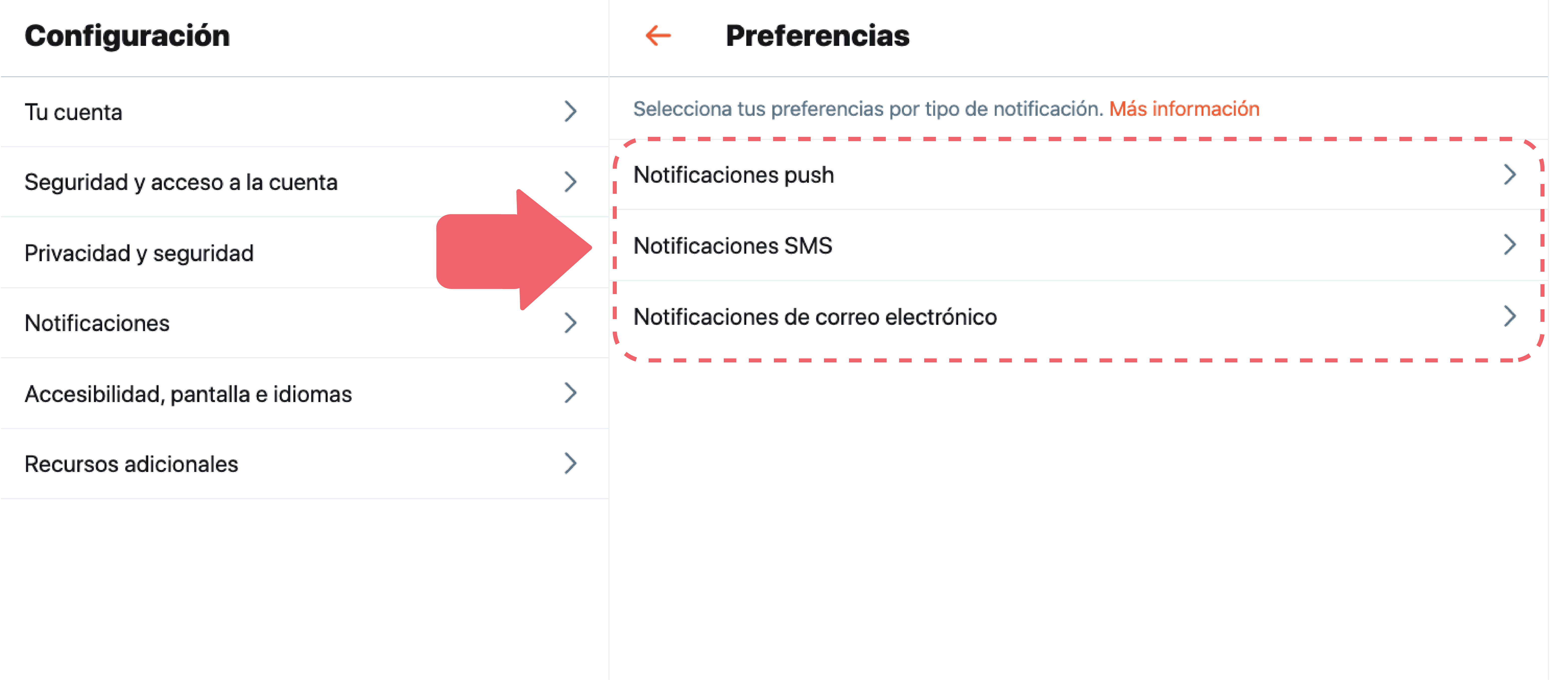 Recibe notificaciones push para enterarte de lo que está pasando cuando no estás en Twitter. Puedes desactivarlas cuando quieras.