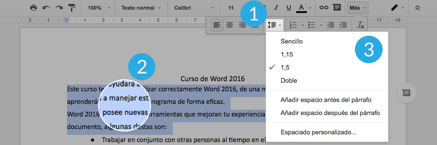 Interlineado y espaciado en procesadores de texto.