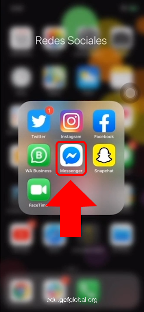 Imagen abriendo Facebook Messenger.