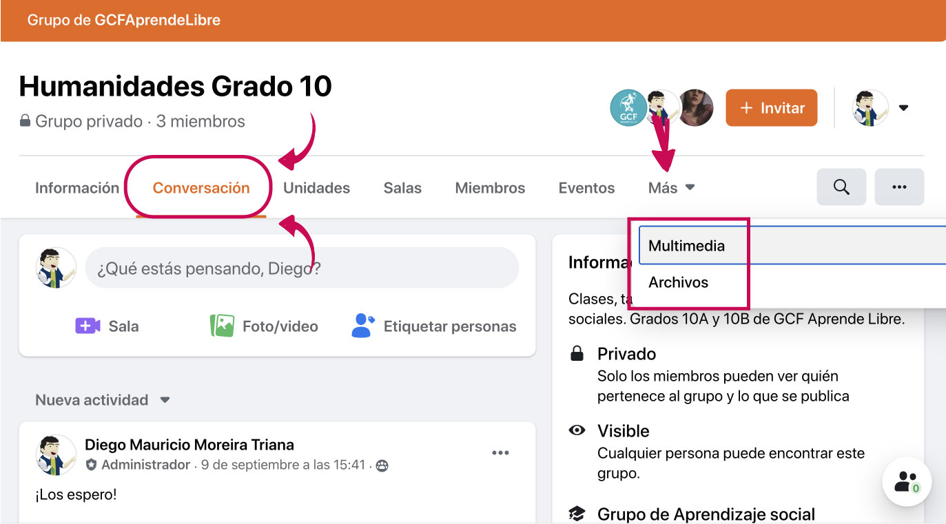 Multimedio grupos de Facebook