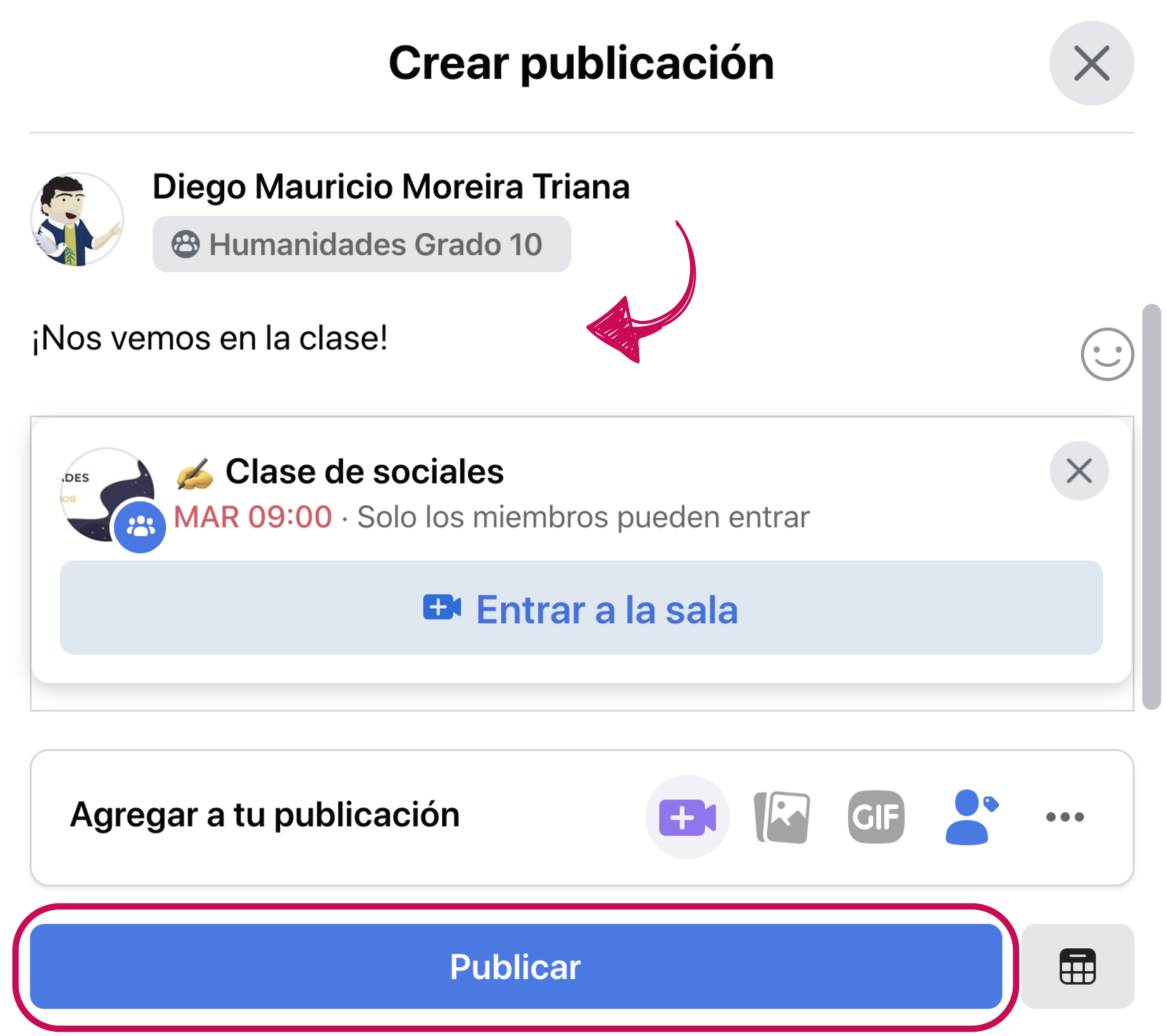 Crear salas en Facebook