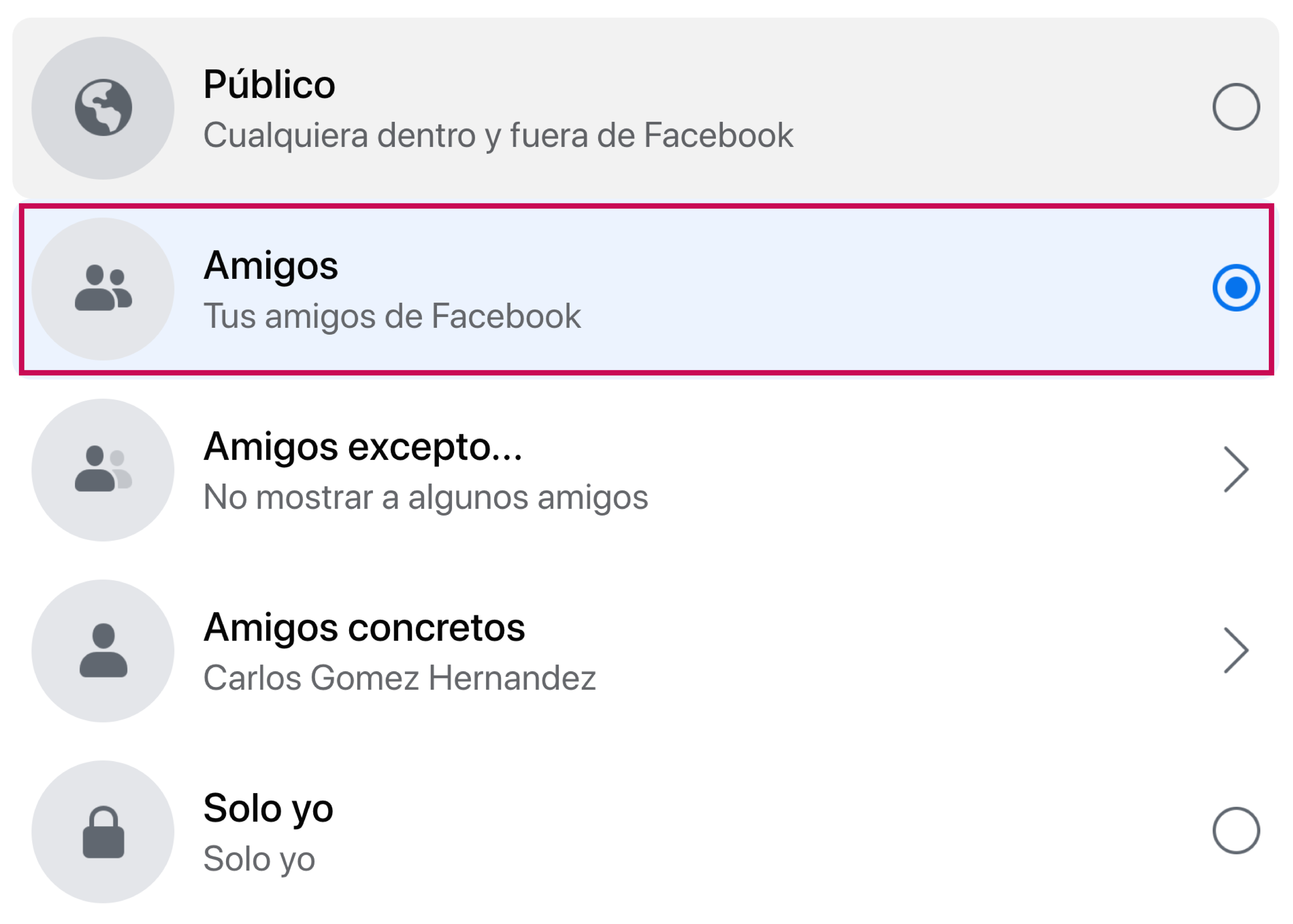 Comprobación rápida de Facebook