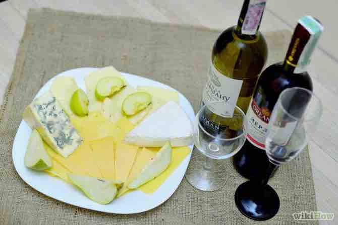 preparar vino y queso