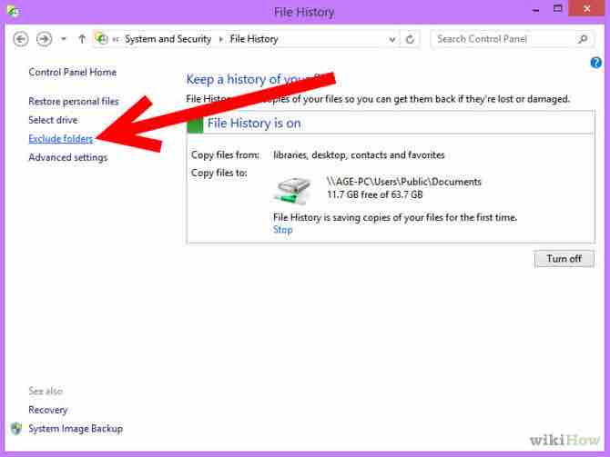 crear copias de seguridad de la información utilizando Historial de archivos en Windows 8