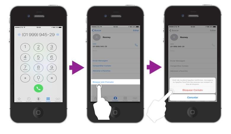 Passos para bloquear um número