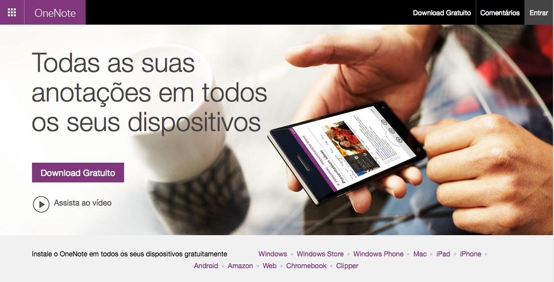 Site da Microsoft OneNote