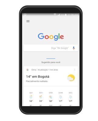 Interface do Google Now.