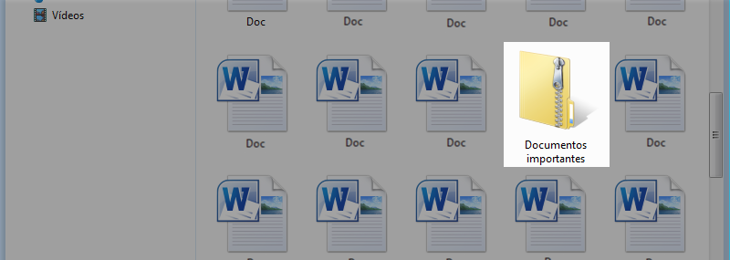 Arquivo com documentos zipados
