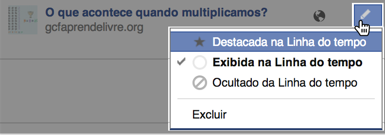 Destacado na linha do tempo