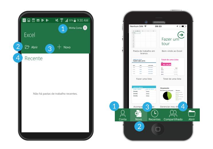 Interface Planilha Excel 2016.