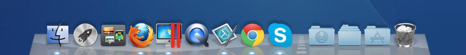Dock ou barra de programas no sistema operacional Mac OS X