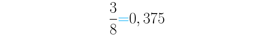 Equivalência entre a fração e o decimal.
