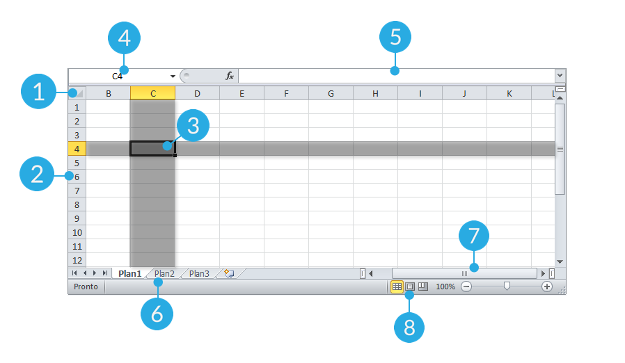 Modelo de interface do Excel