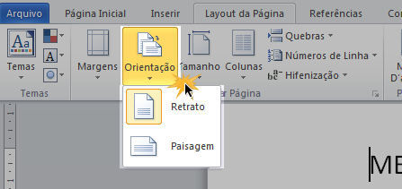 Orientação da página