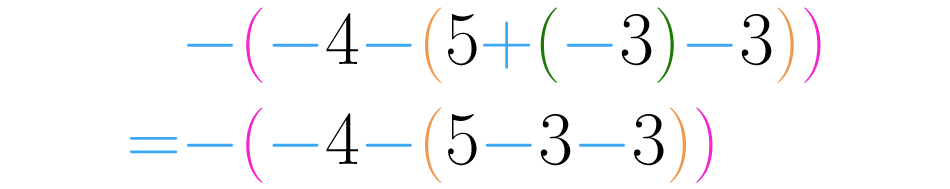 Usamos a regra de sinais para simplificar dois símbolos consecutivos.