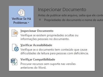 Opção Inspecionar documento