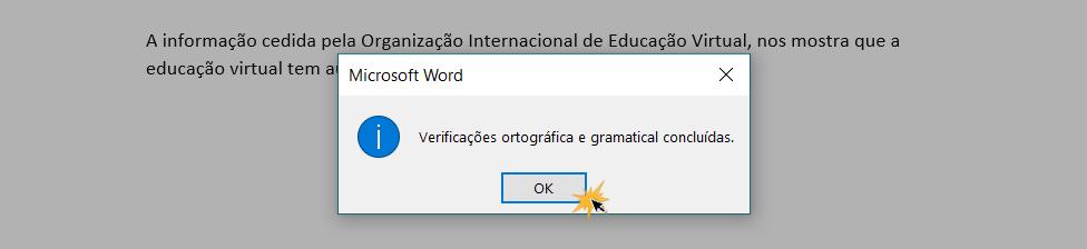 Dê OK para finalizar.