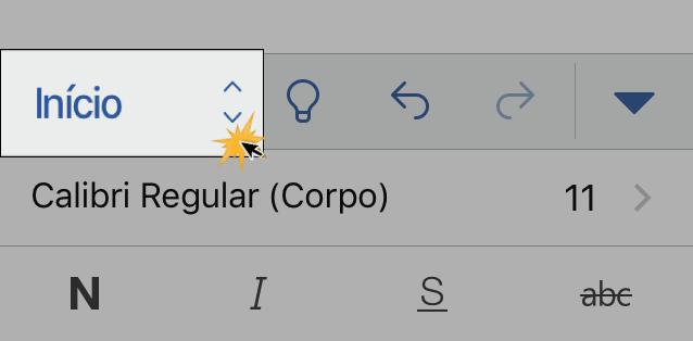 Opções sobre arquivo do Word 2016 para iPhone.