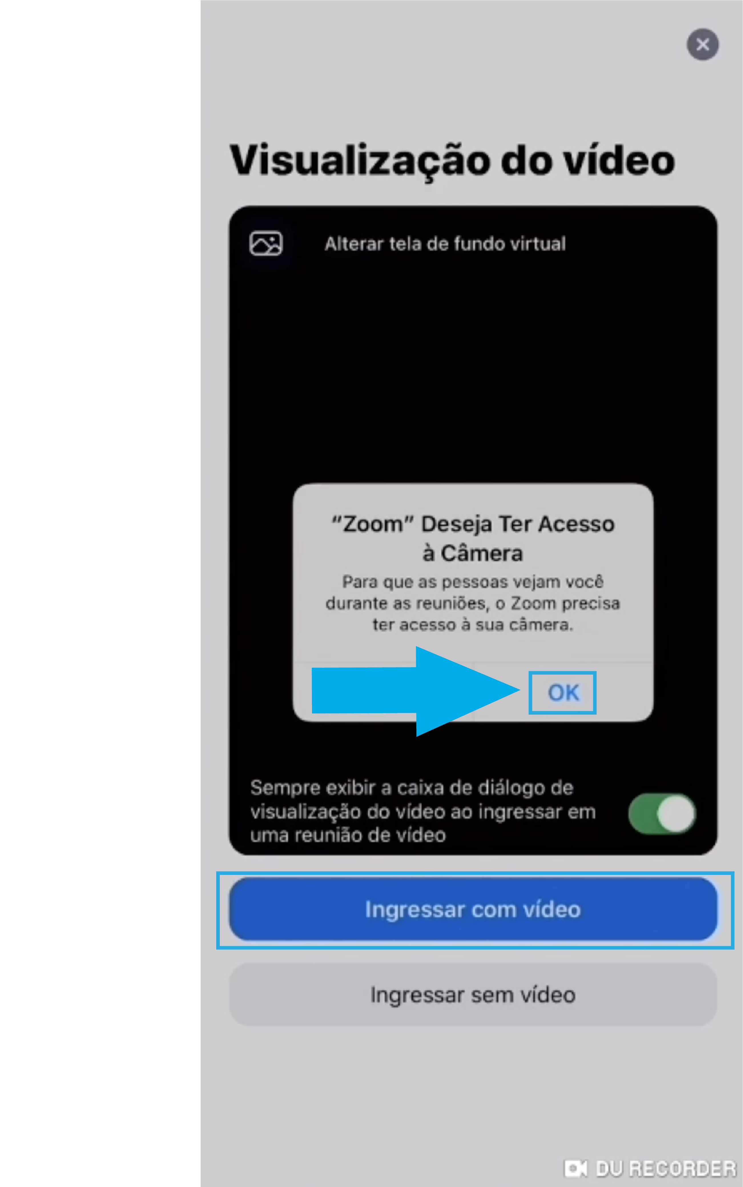 Imagem como participar de uma reunião do zoom pelo celular com vídeo