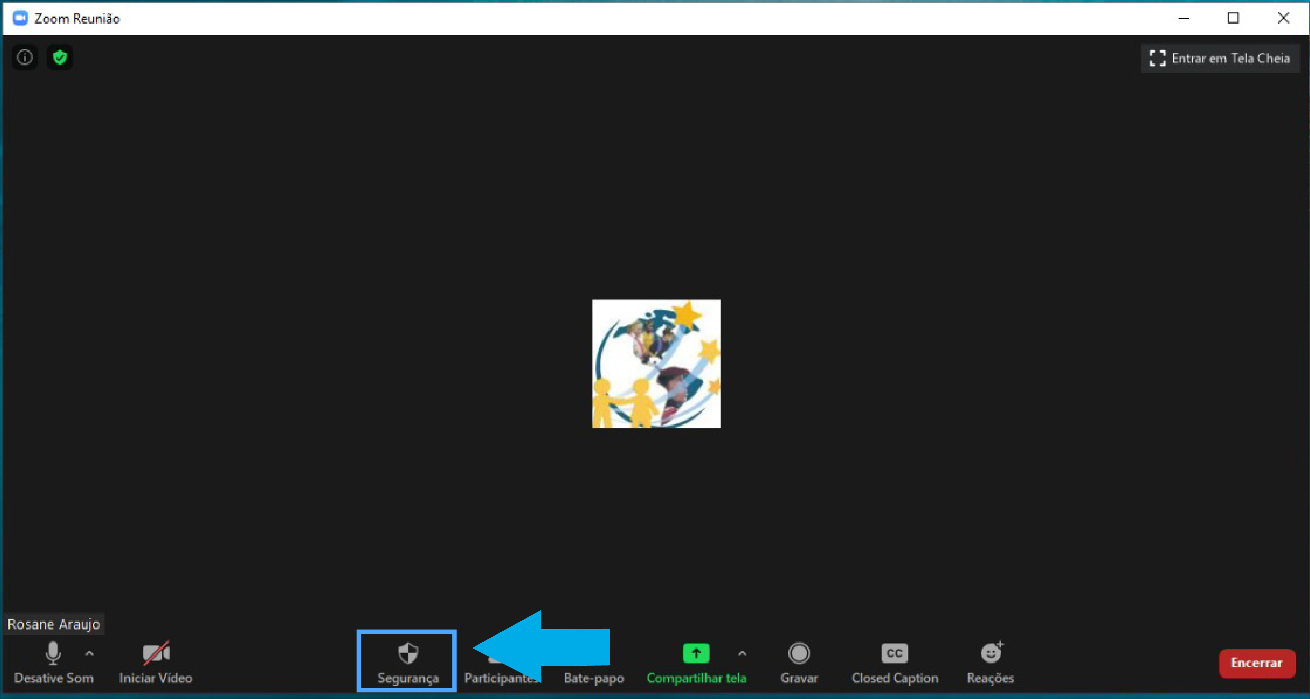 Imagem do botão de segurança do Zoom