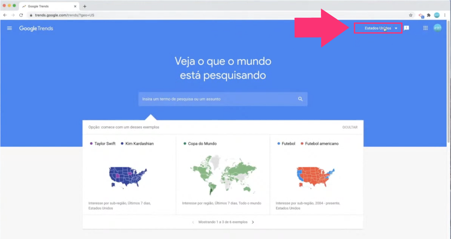 Imagem2 ilustrativa de uma busca de tendências no Google Trends