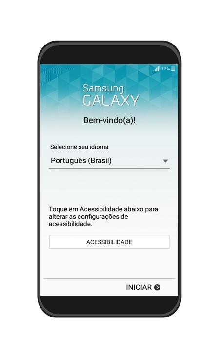 Imagem do primeiro passo de como fazer a configuração inicial no Android.