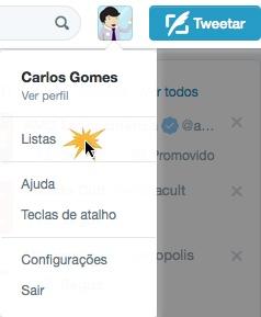 Clique nas listas para criar uma ou ver as que você já tem.