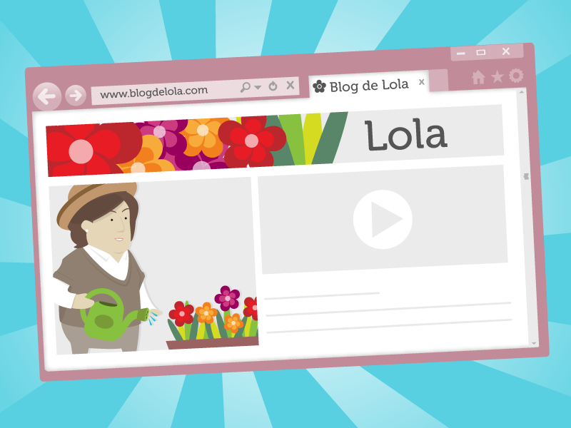 Exemplo da interface de um blog, o blog da Lola.