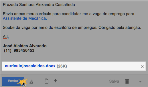 Envie um email com um anexo