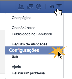 Selecione a opção Configurações