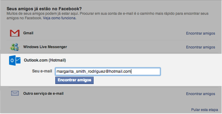 Escolher um servidor de email