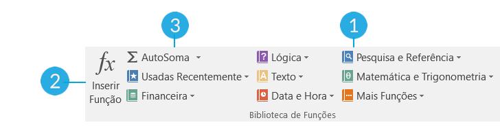 Exemplo de Inserir função AutoSoma a Biblioteca de funções.