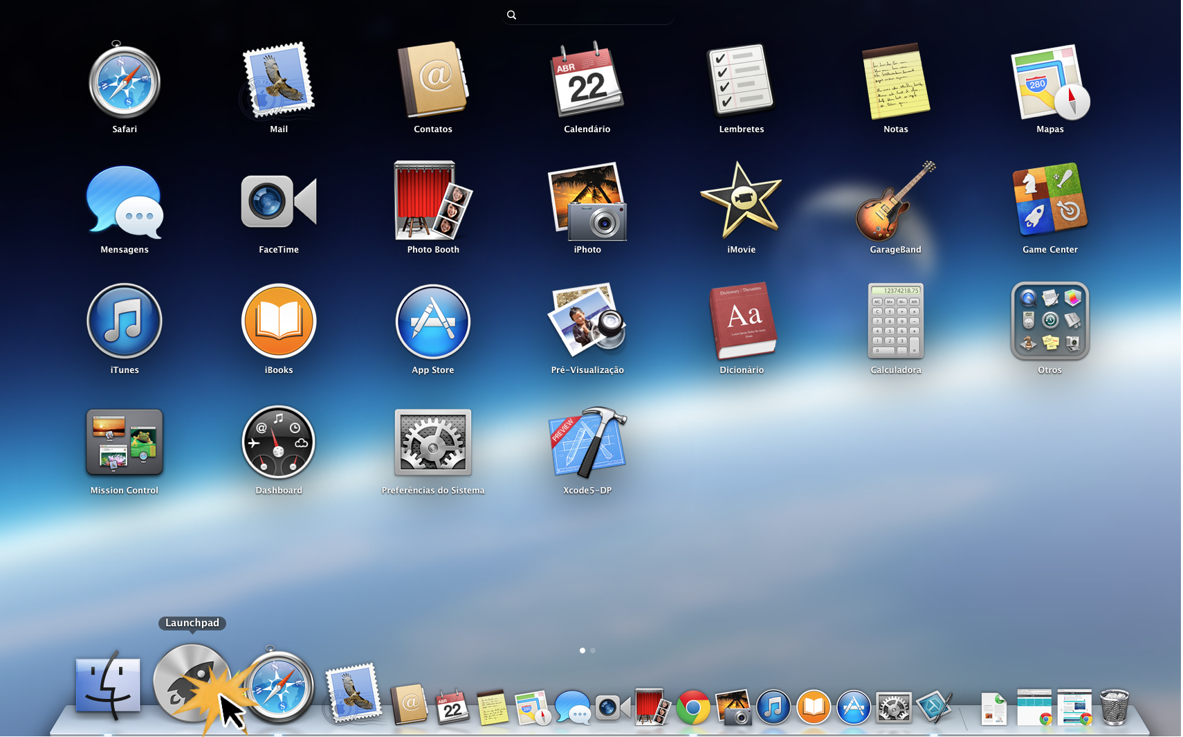 LaunchPad do sistema operacional Mac OS X