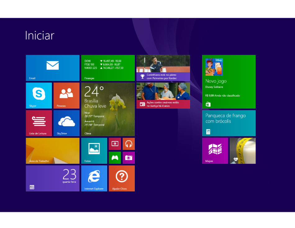 Interface gráfica do usuário do sistema operacional Windows 8