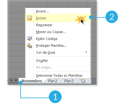 Excluir planilha