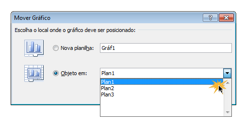 Caixa de diálogo para mover gráfico