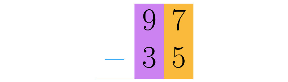Colocamos os números um sobre o outro fazendo com que os valores posicionais coincidam.
