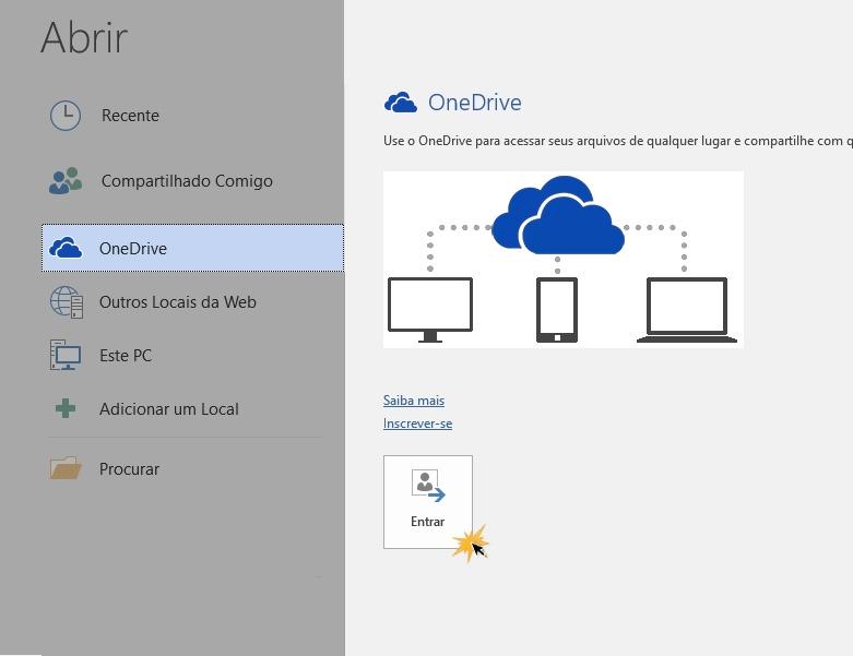 Abrir uma conta do OneDrive.