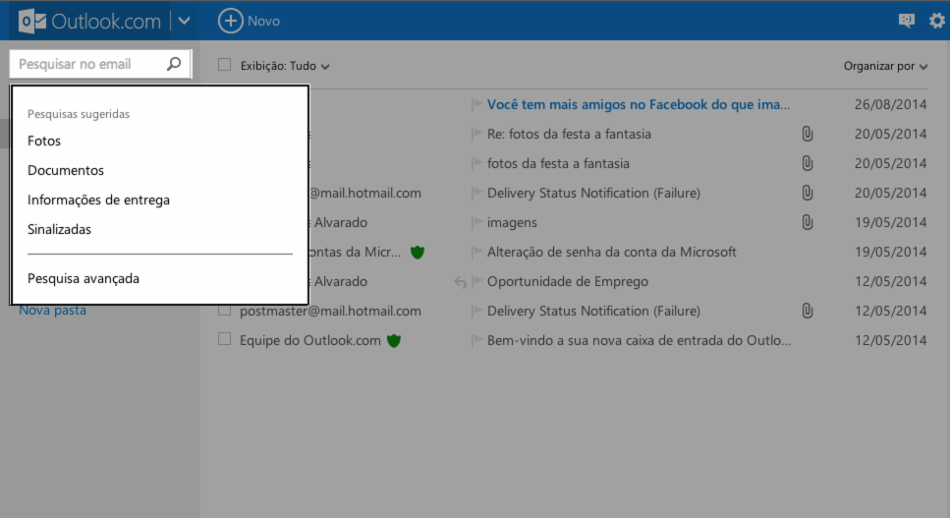 Ferramentas do Outlook.