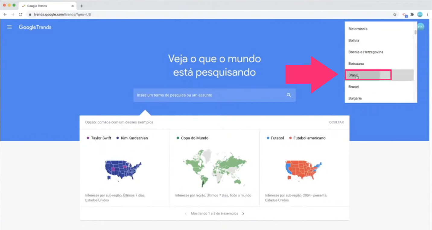 Imagem3 ilustrativa de uma busca de tendências no Google Trends