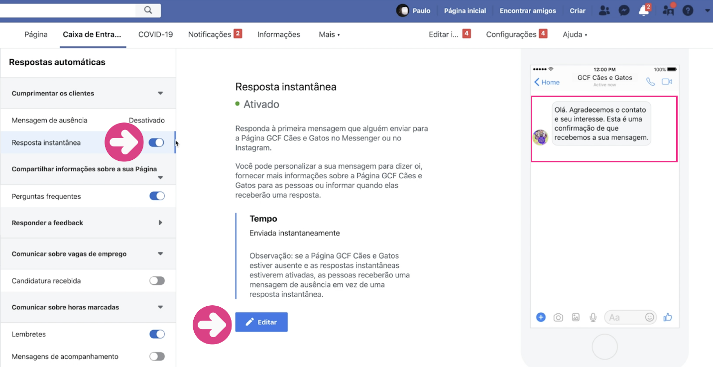 imagem8 como configurar respostas automáticas na sua página do Facebook